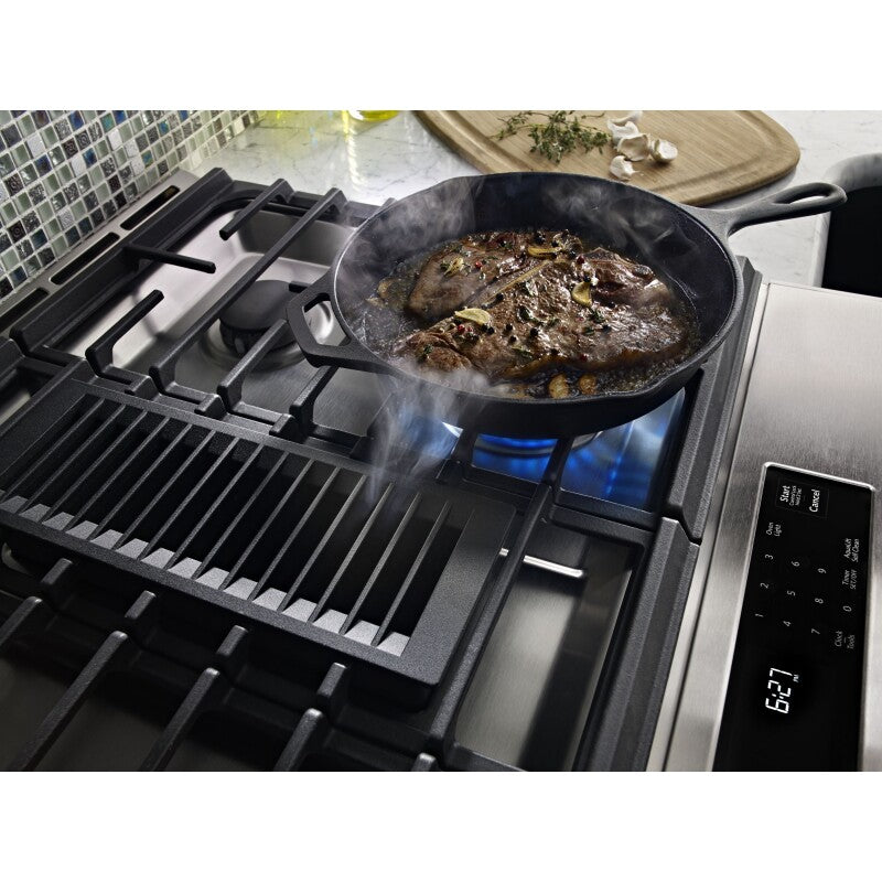 KitchenAid 30" 4-Burner Dual Fuel Downdraft Slide-In Range - Stainless Steel (KSDG950ESS)