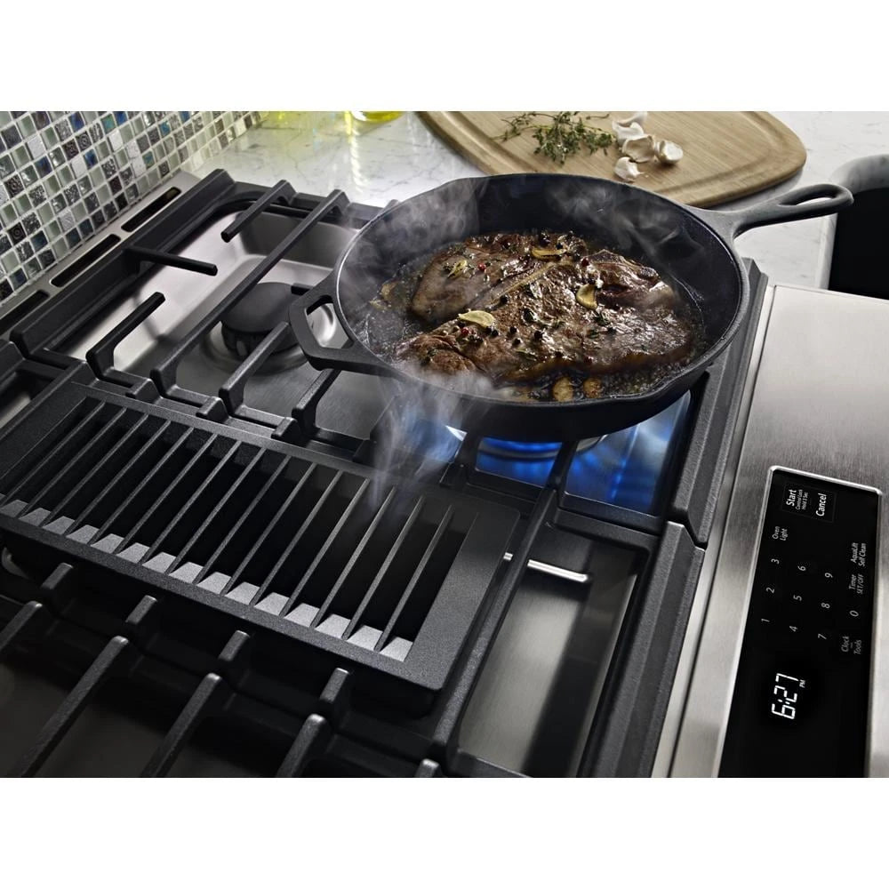 KitchenAid 30" 4-Burner Dual Fuel Downdraft Slide-In Range - Stainless Steel (KSDG950ESS)