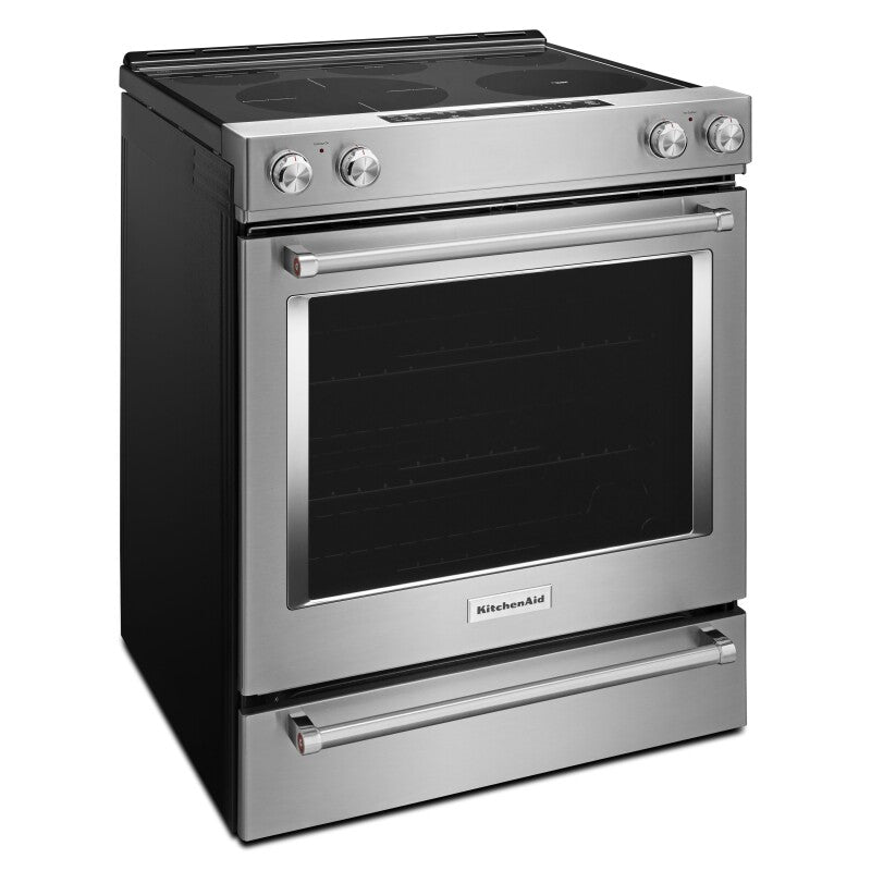 KitchenAid 30" 5-Element Electric Slide-In Convection Range - Stainless Steel (KSEG700ESS)