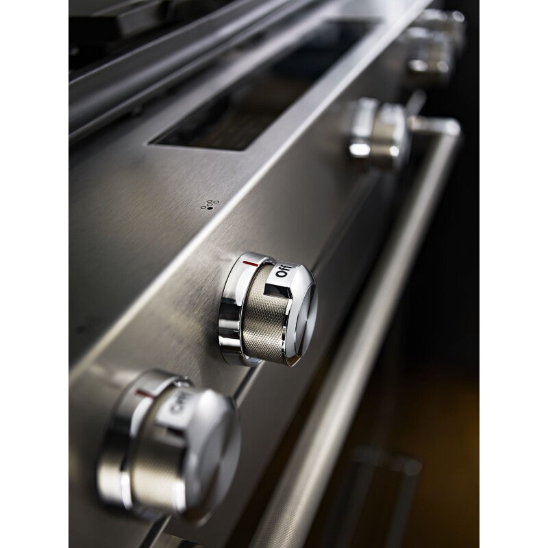 KitchenAid 30-Inch 5 Burner Gas Convection Slide-In Range with Baking Drawer - Stainless Steel (KSGB900ESS)