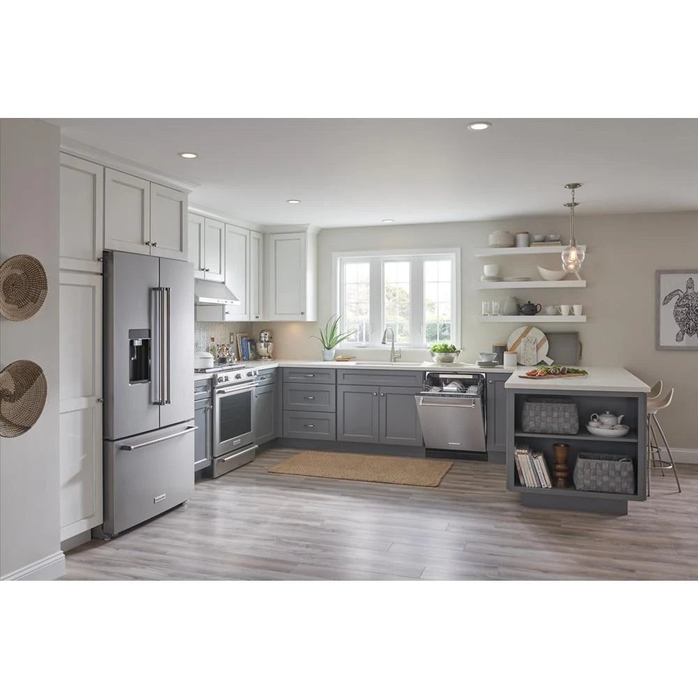 KitchenAid 30-Inch 5 Burner Gas Convection Slide-In Range with Baking Drawer - Stainless Steel (KSGB900ESS)