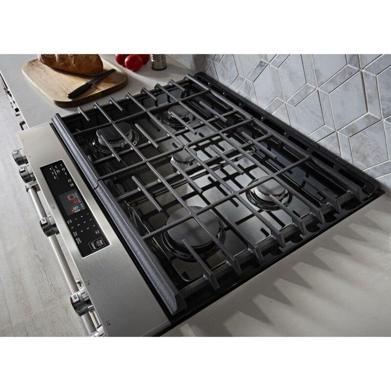 KitchenAid 30" 5-Burner Gas Slide-In Convection Range - Stainless Steel (KSGG700ESS)