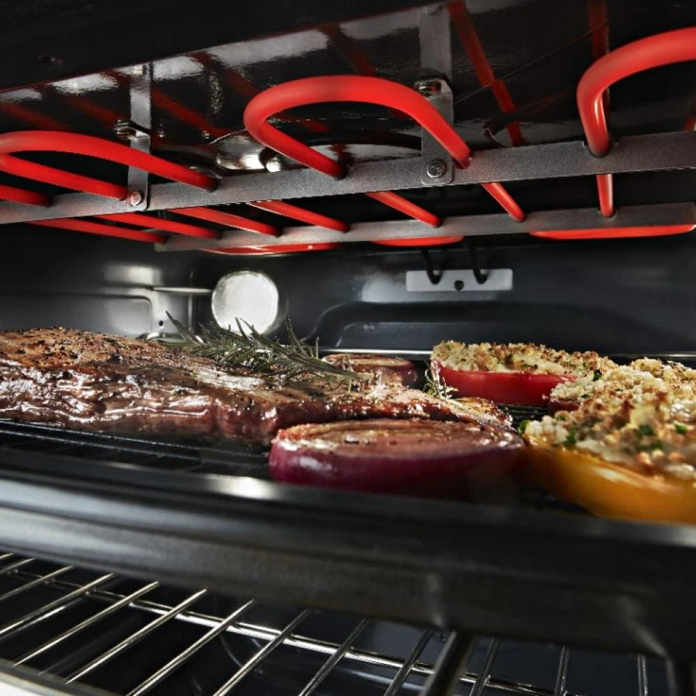 KitchenAid 30-Inch 5-Burner Gas Slide-In Convection Range - Stainless Steel (KSGG700ESS)