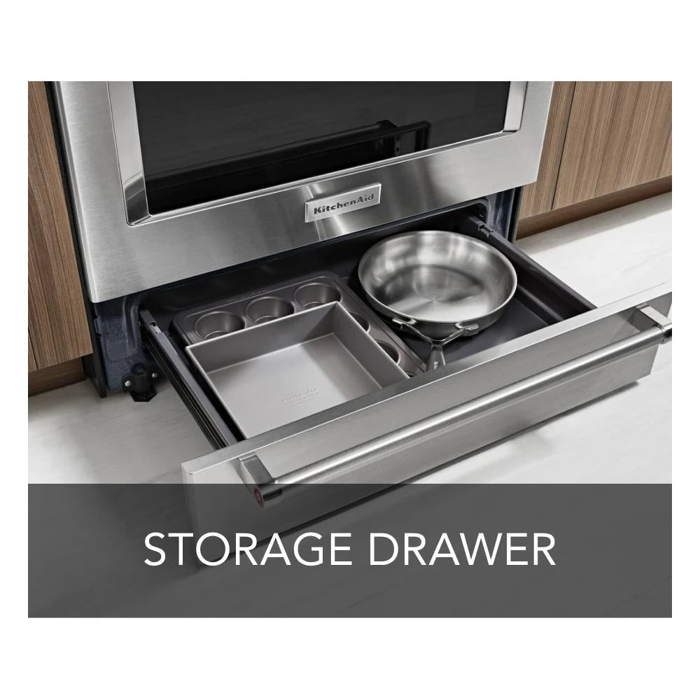 KitchenAid 30-Inch 5-Burner Gas Slide-In Convection Range - Stainless Steel (KSGG700ESS)
