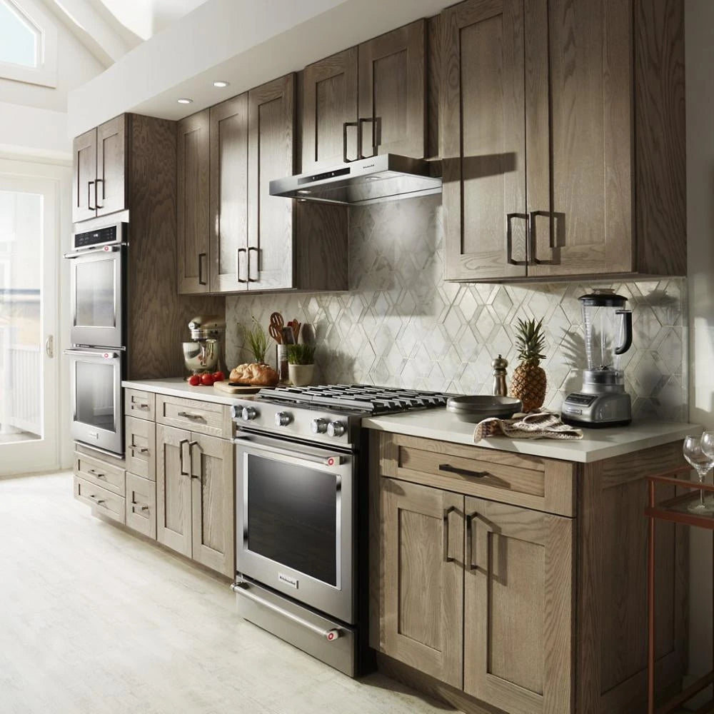 KitchenAid 30-Inch 5-Burner Gas Slide-In Convection Range - Stainless Steel (KSGG700ESS)