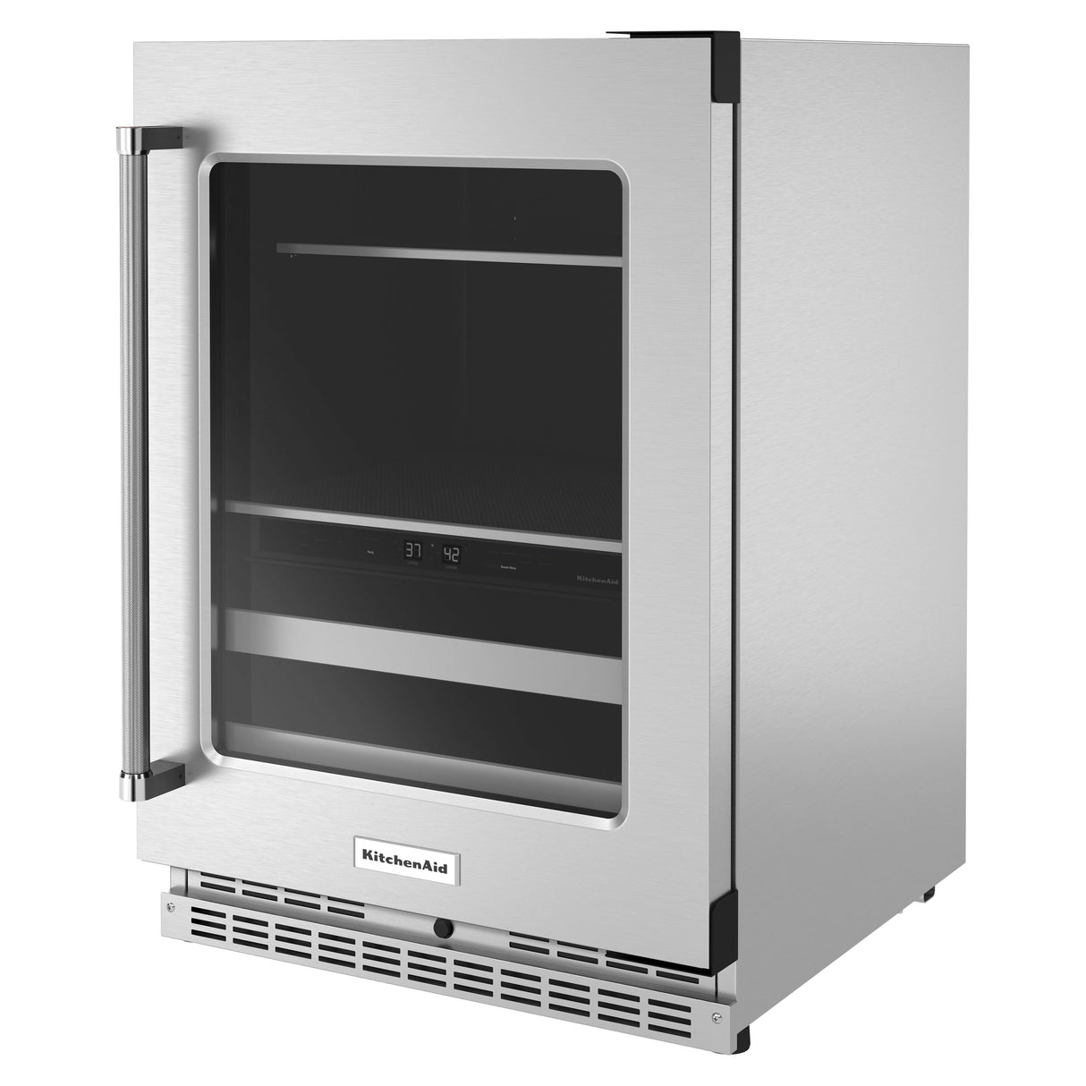 KitchenAid 24" Beverage Center with Glass Door and Metal-Front Racks - Stainless Steel (KUBR314KSS)