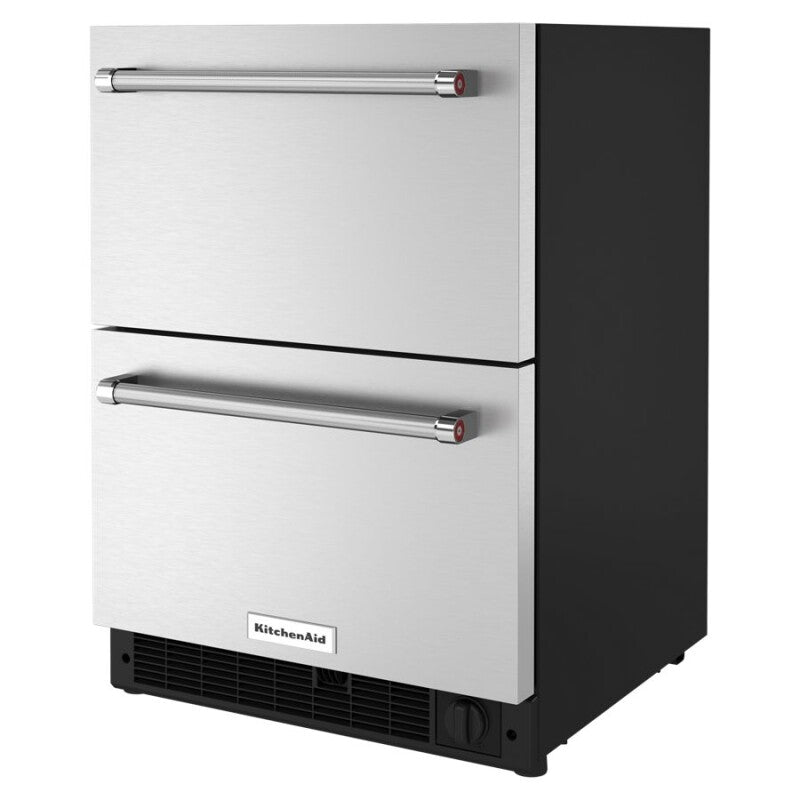 KitchenAid 24" Stainless Steel Undercounter Double-Drawer Refrigerator/Freezer - Stainless Steel (KUDF204KSB)