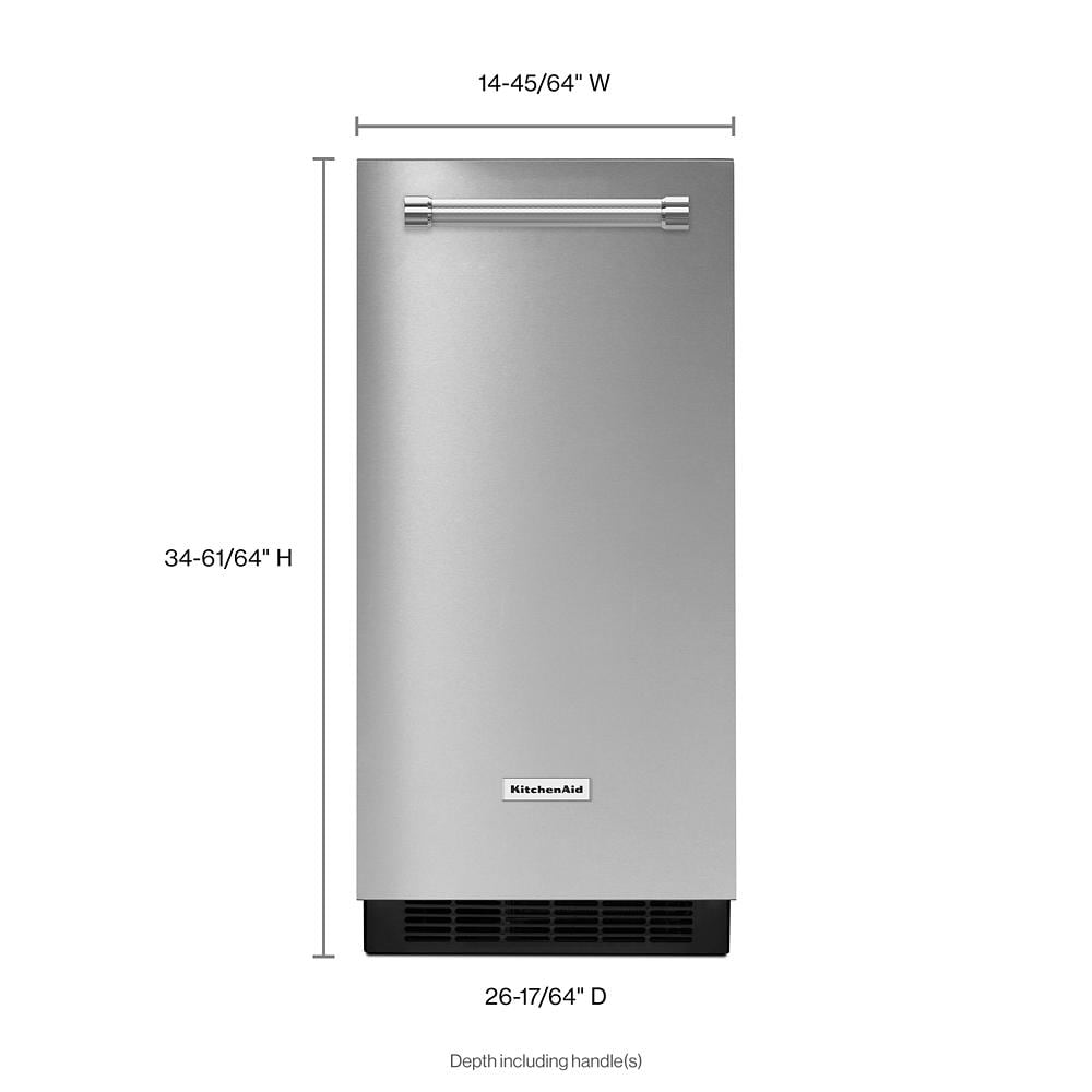 KITCHENAID 15'' Automatic Ice Maker with PrintShield™ Finish - Stainless Steel with PrintShield™ Finish (KUIX335HPS)