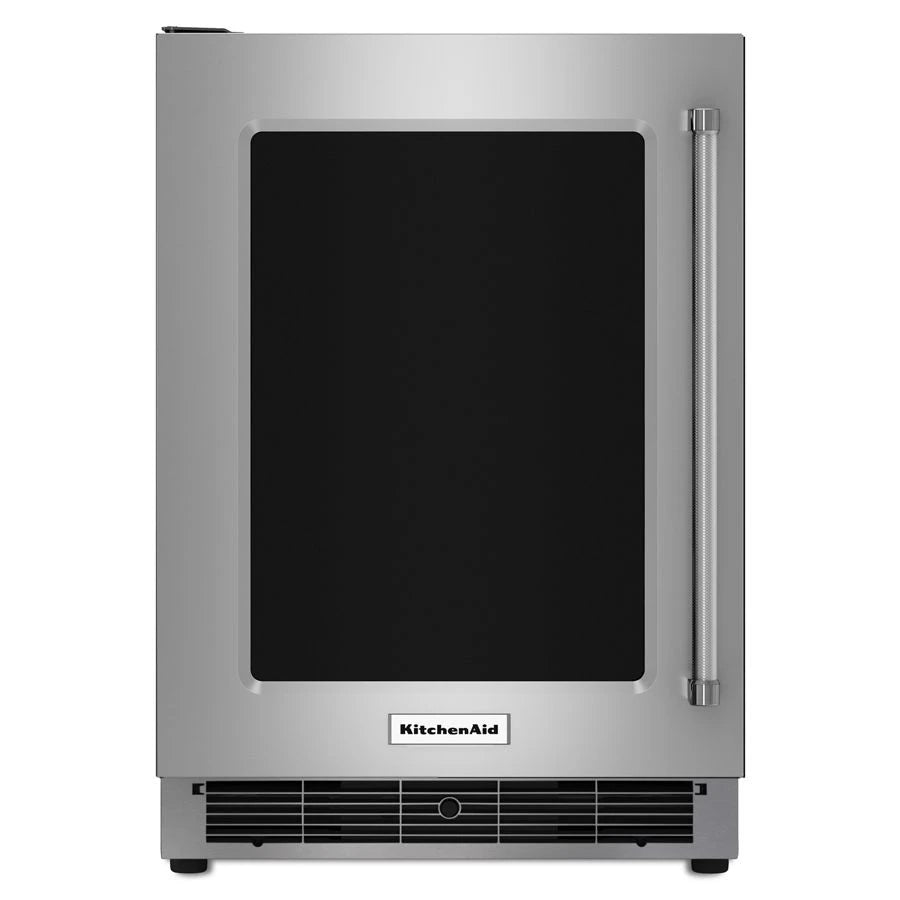 KitchenAid 24" Undercounter Refrigerator with Glass Door and Metal Trim Shelves - Stainless Steel (KURL304ESS)