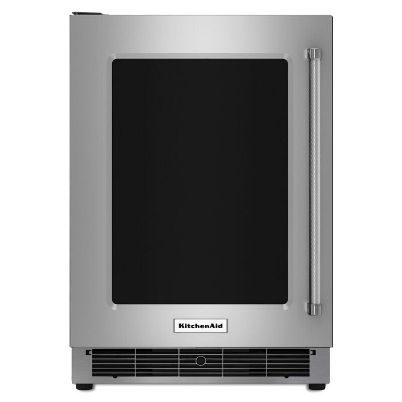 KITCHENAID 24" Undercounter Refrigerator with Glass Door and Metal Trim Shelves - Stainless Steel (KURL304ESS)