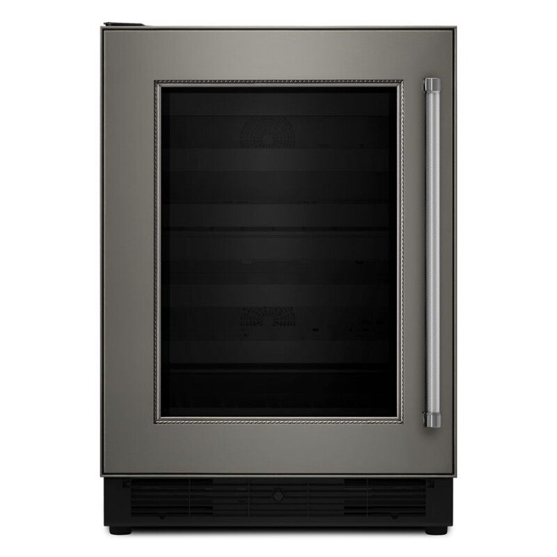 KITCHENAID 24" Wine Cellar with Glass Door and Wood-Front Racks - Panel Ready (KUWL204EPA)