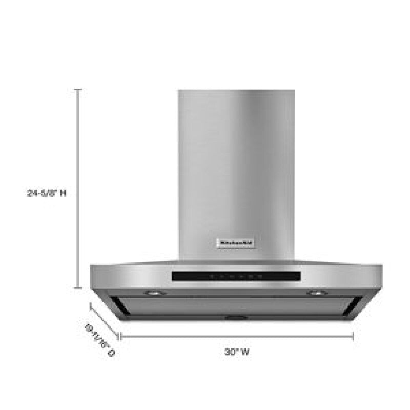 KitchenAid 30" Wall-Mount, 3-Speed Canopy Hood - Stainless Steel (KVWB600DSS)