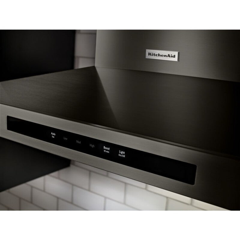 KitchenAid 36" Wall-Mount, 3-Speed Canopy Hood - Black Stainless Steel with PrintShield™ Finish (KVWB606HBS)