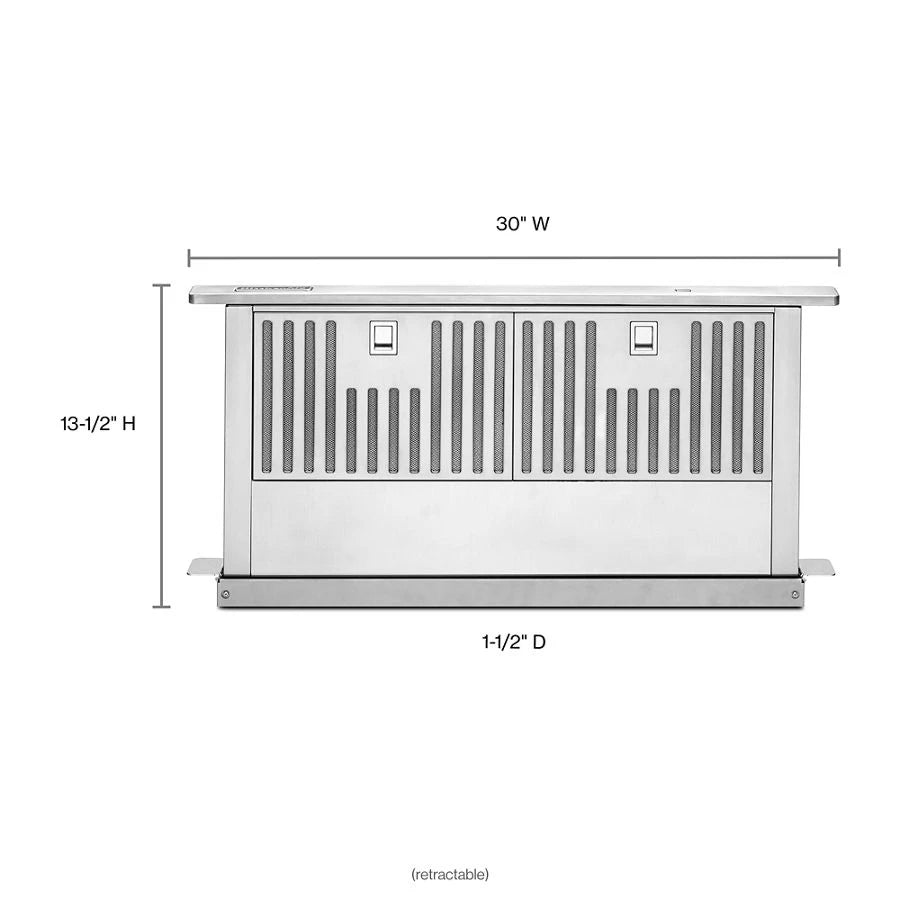KITCHENAID 30" Retractable Downdraft Ventilation System - Stainless Steel (KXD4630YSS)