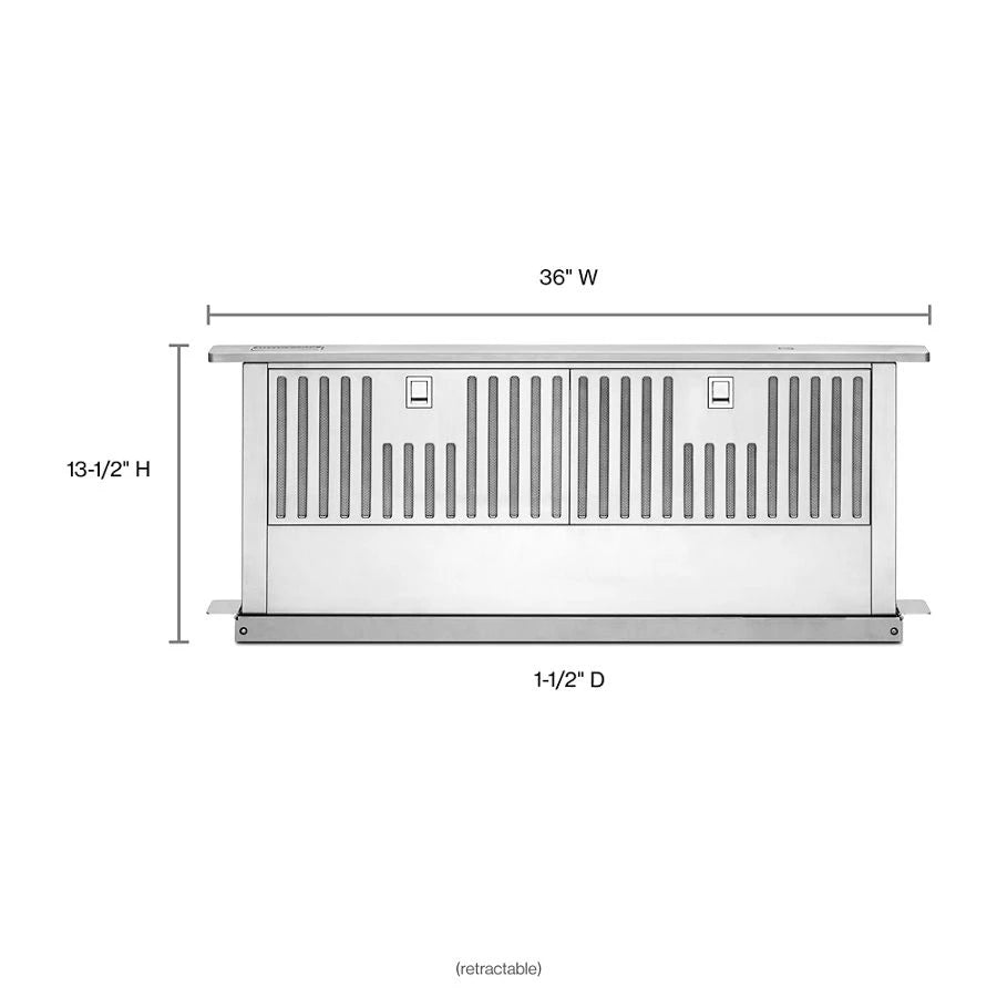 KITCHENAID 36" Retractable Downdraft Ventilation System - Stainless Steel (KXD4636YSS)