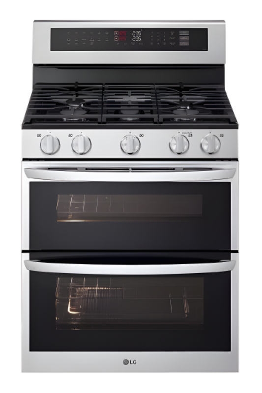 LG 6.9 Cu. Ft. Smart Gas Double Oven Freestanding Range With Probake Convection®, Air Fry & Air Sous Vide - Stainless Steel (LDGL6924S)
