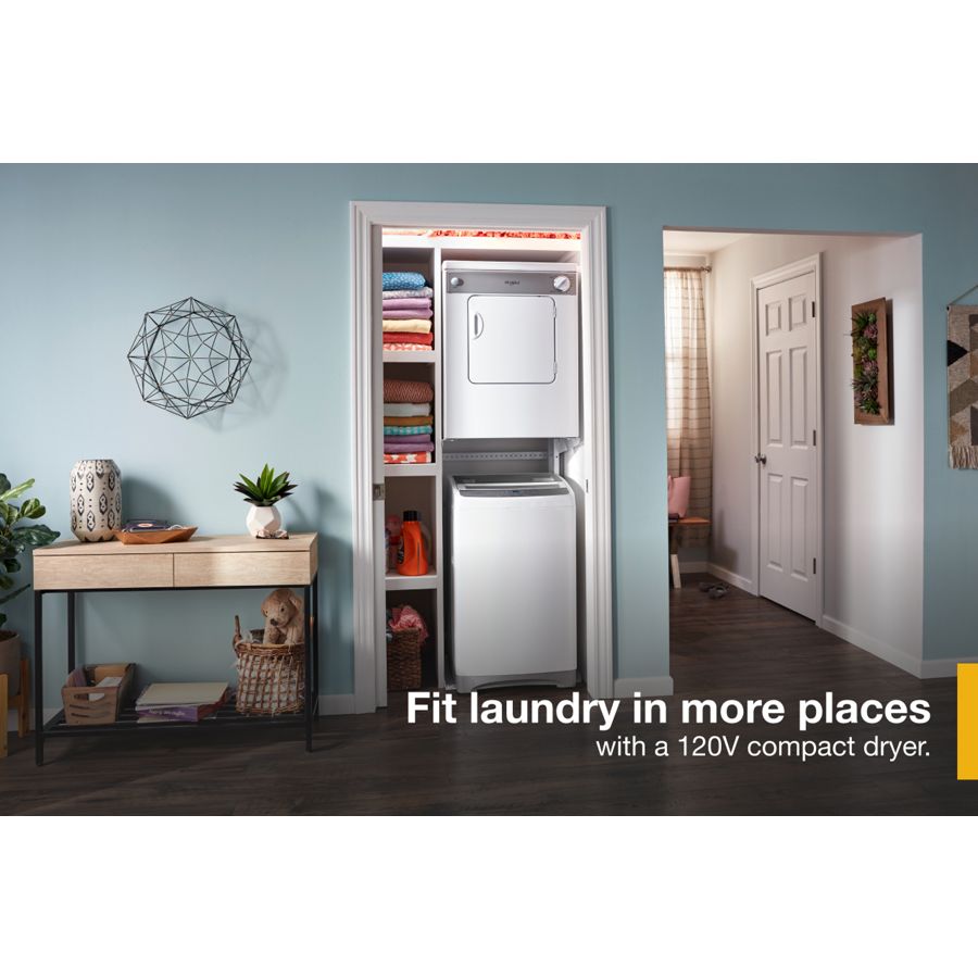 Whirlpool 3.4 cu. ft. Compact Front Load Dryer with Flexible Installation - White-on-White (LDR3822PQ)