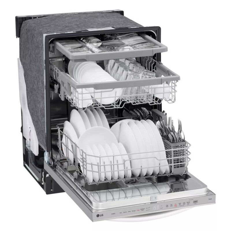 LG 24 Inch Quadwash® Top Control Dishwasher - Stainless Steel - Print Proof Stainless Steel (LDTH5554S)