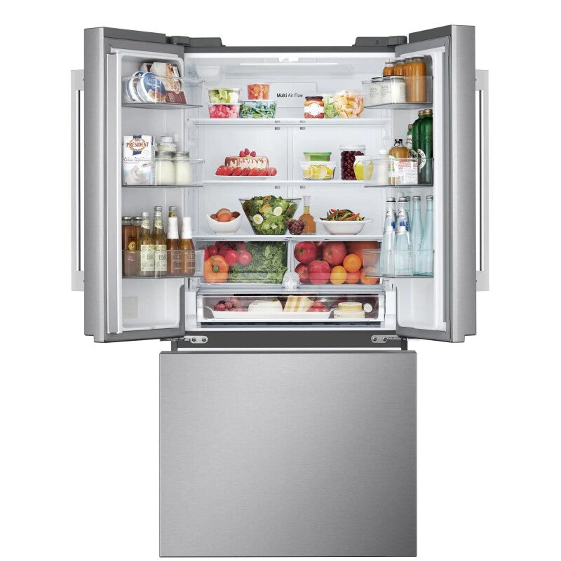 LG 25 Cu. Ft. Standard-depth 3-door French Door Refrigerator With Hybrid Handle Design - Stainless Steel (LF25H6200S)