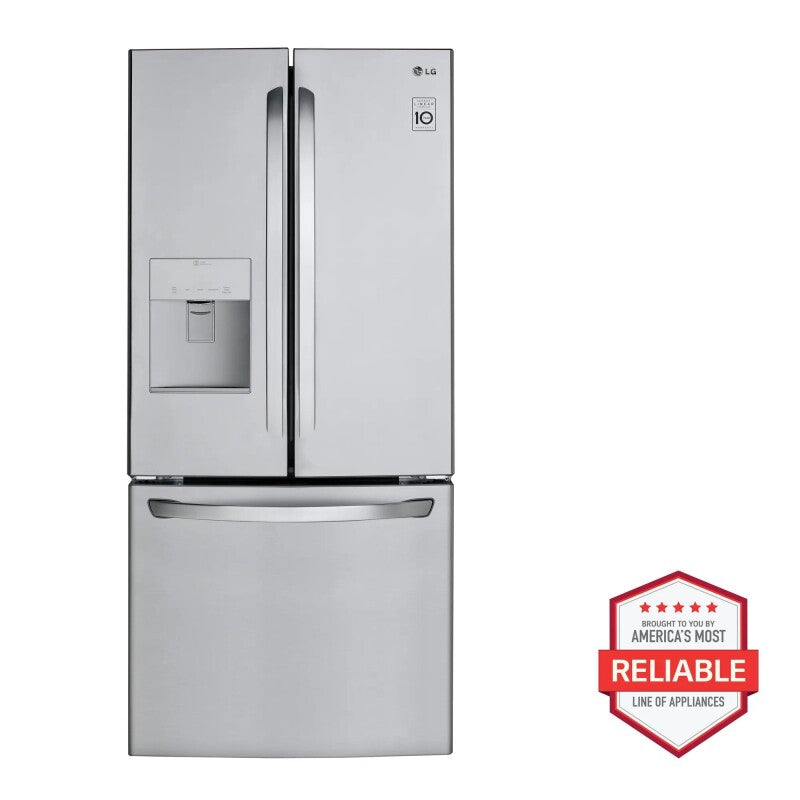 LG 22 cu.ft. Capacity 3-Door French Door Refrigerator LFDS22520S - Stainless Steel (LFDS22520S)