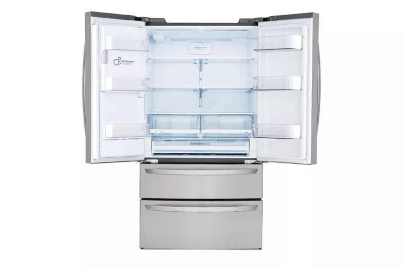 LG 28 Cu. Ft. 4-door French Door, Standard Depth, Ice & Water, Double Freezer, Stainless Steel - Stainless Steel (LMXS28626S)