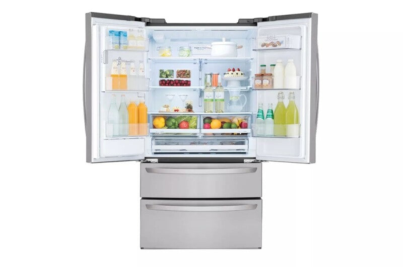 LG 28 Cu. Ft. 4-door French Door, Standard Depth, Ice & Water, Double Freezer, Stainless Steel - Stainless Steel (LMXS28626S)