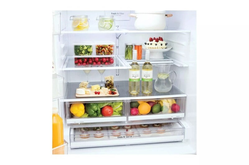 LG 28 Cu. Ft. 4-door French Door, Standard Depth, Ice & Water, Double Freezer, Stainless Steel - Stainless Steel (LMXS28626S)