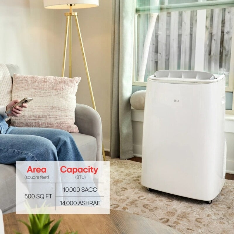 LG 10,000 BTU DUAL Inverter Smart Wi-Fi Portable Air Conditioner - White (LP1419IVSM)