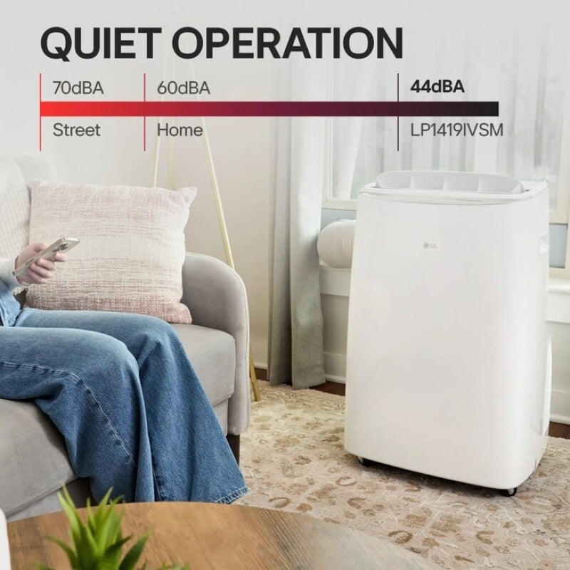 LG 10,000 BTU DUAL Inverter Smart Wi-Fi Portable Air Conditioner - White (LP1419IVSM)