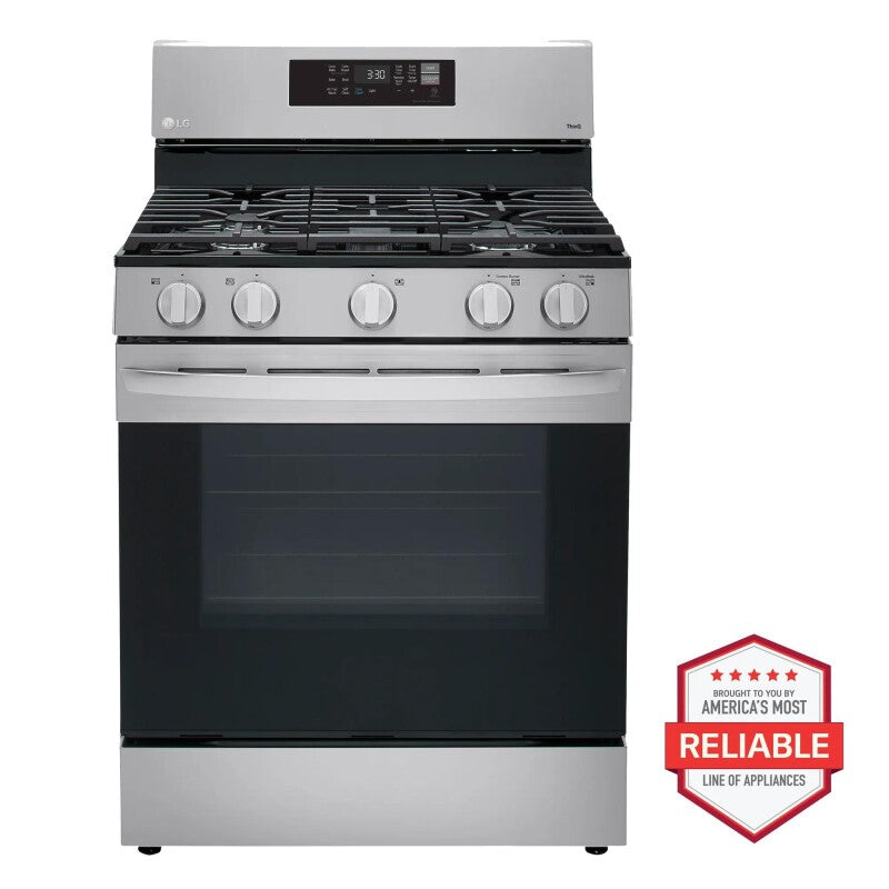 LG 5.8 cu ft. Smart Wi-Fi Enabled Fan Convection Gas Range with Air Fry & EasyClean® - Stainless Steel (LRGL5823S)