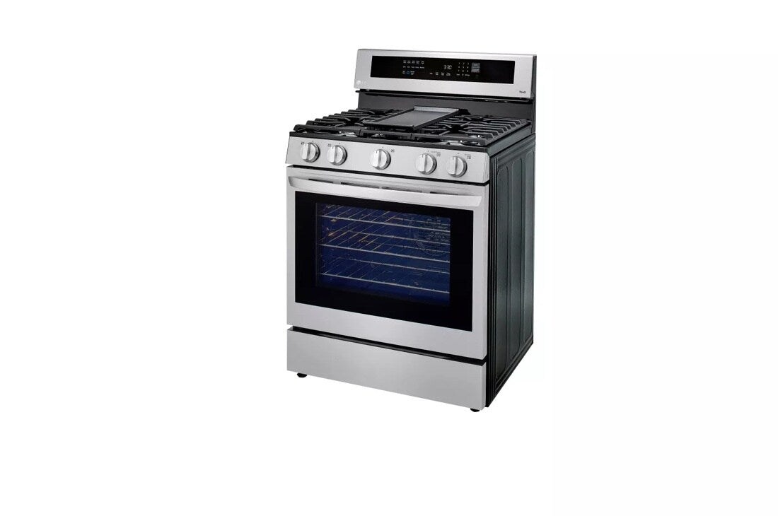 LG 5.8 cu ft. Smart Wi-Fi Enabled True Convection InstaView® Gas Range with Air Fry - Stainless Steel (LRGL5825F)