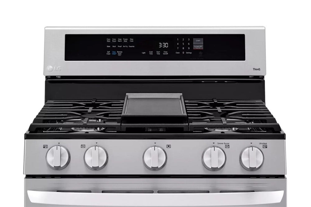 LG 5.8 cu ft. Smart Wi-Fi Enabled True Convection InstaView® Gas Range with Air Fry - Stainless Steel (LRGL5825F)