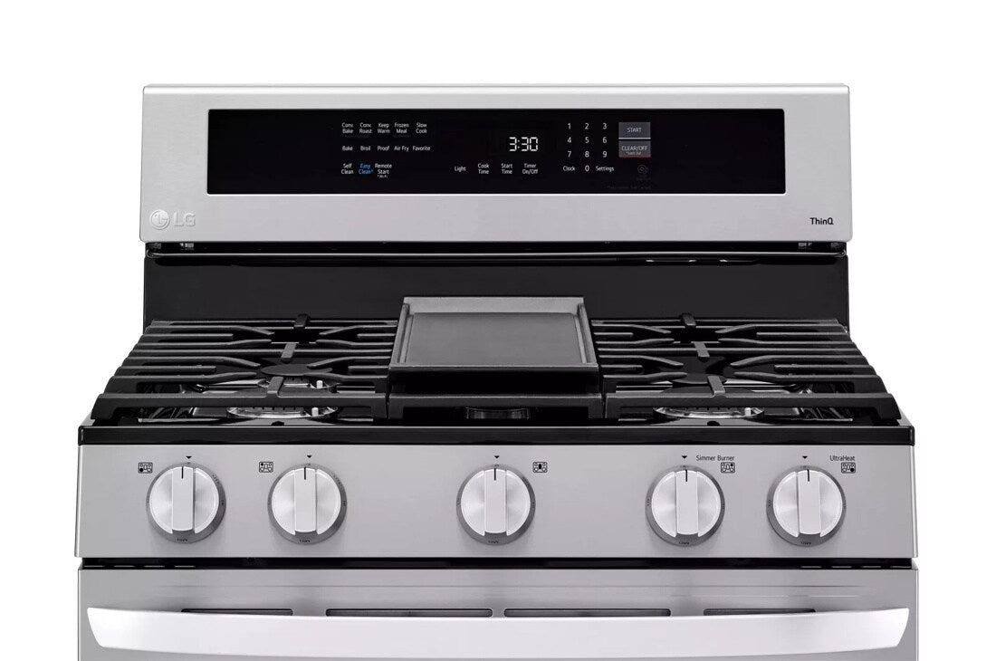 LG 5.8 cu ft. Smart Wi-Fi Enabled True Convection InstaView® Gas Range with Air Fry - Stainless Steel (LRGL5825F)