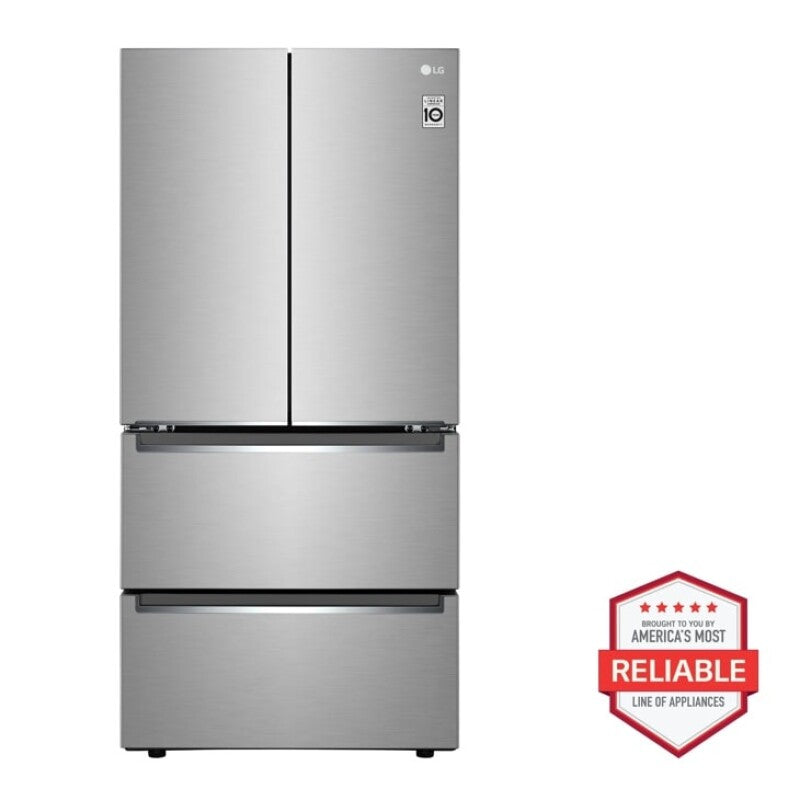 LG 19 cu. ft. Counter-Depth French Door Refrigerator with Door Cooling+ - Stainless Steel (LRMNC1803S)