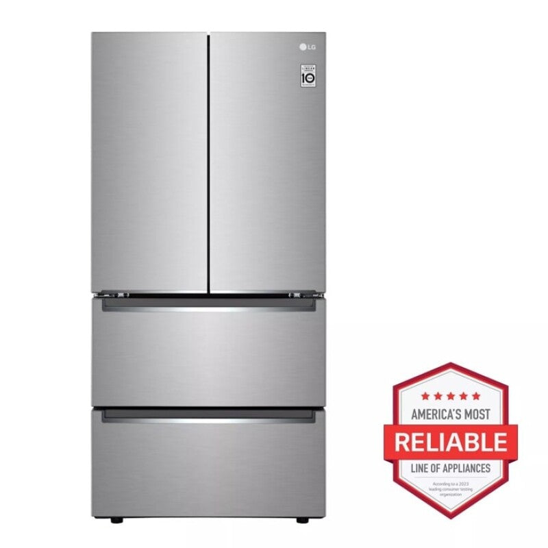 LG 19 cu. ft. Counter-Depth French Door Refrigerator with Door Cooling+ - Stainless Steel (LRMNC1803S)