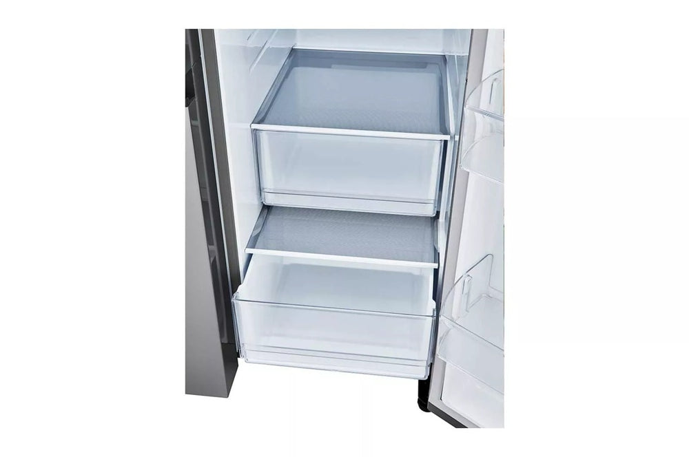 LG 27 cu. ft. Side-by-Side Refrigerator with Smooth Touch Ice Dispenser - Stainless Steel Look (LRSXS2706V)