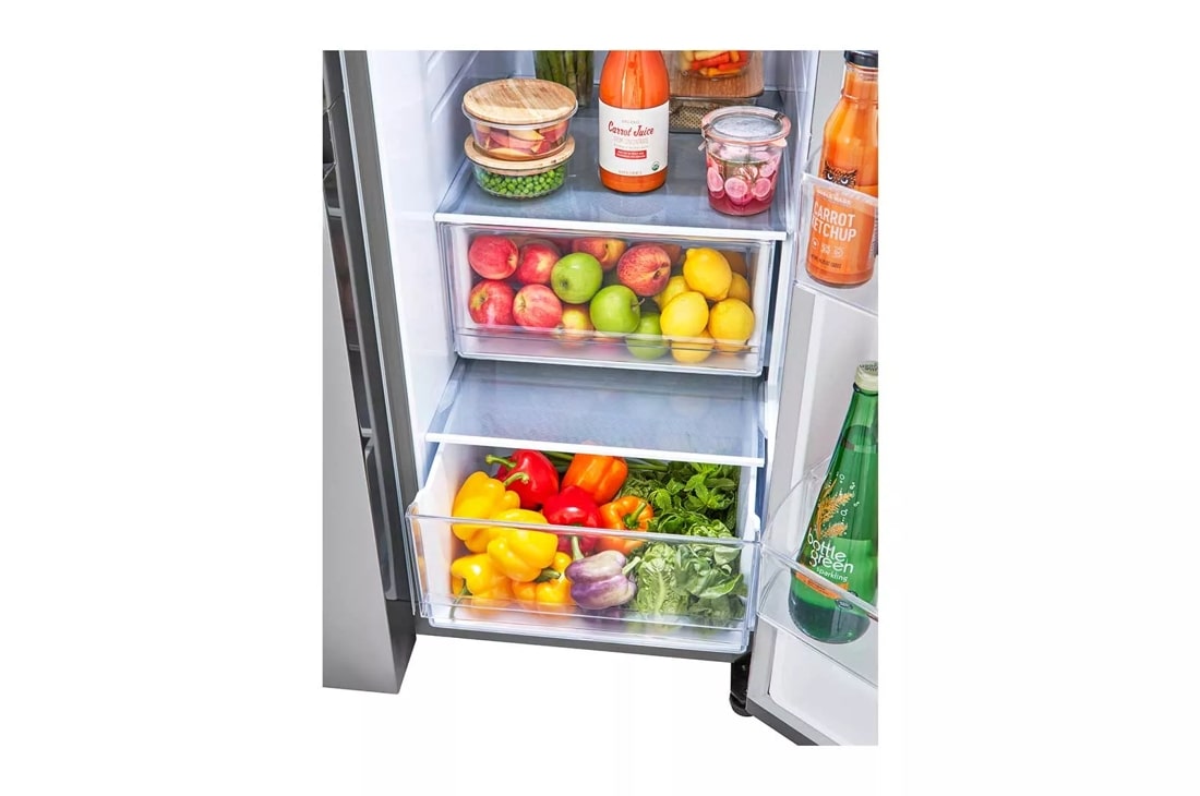 LG 27 cu. ft. Side-by-Side Refrigerator with Smooth Touch Ice Dispenser - Stainless Steel Look (LRSXS2706V)