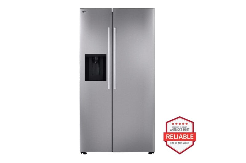 LG 27 cu. ft. Standard-Depth, Side-by-side Refrigerator, with Ice and Water and Bar Handle Design - PrintProof Stainless Steel (LS27T3230S)
