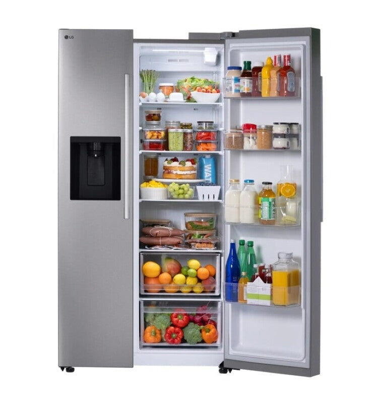 LG 27 Cu. Ft. Standard-depth, Side-by-side Refrigerator, With Ice And Water And Bar Handle Design - PrintProof Stainless Steel (LS27T3230S)