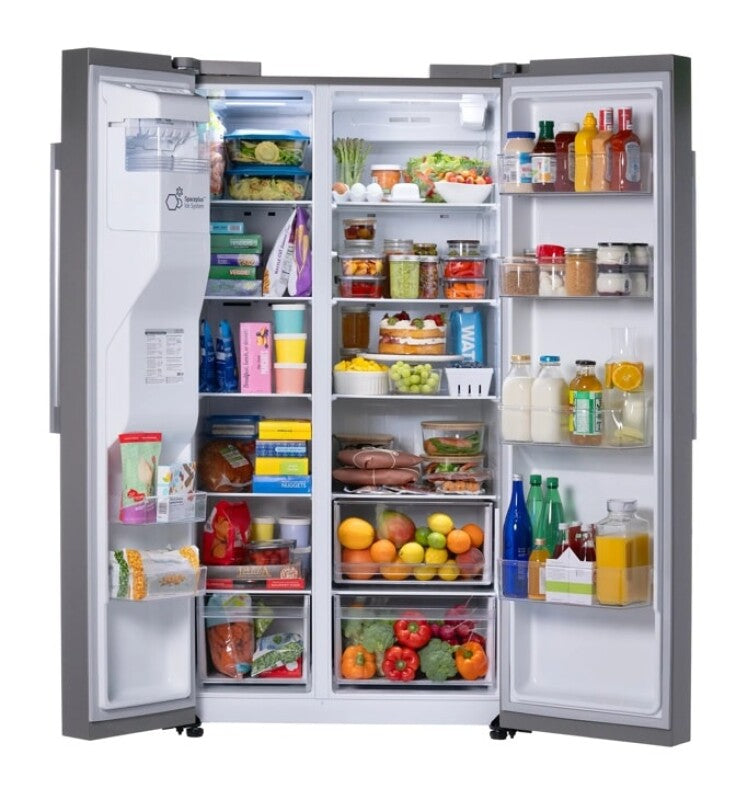 LG 27 Cu. Ft. Standard-depth, Side-by-side Refrigerator, With Ice And Water And Bar Handle Design - PrintProof Stainless Steel (LS27T3230S)