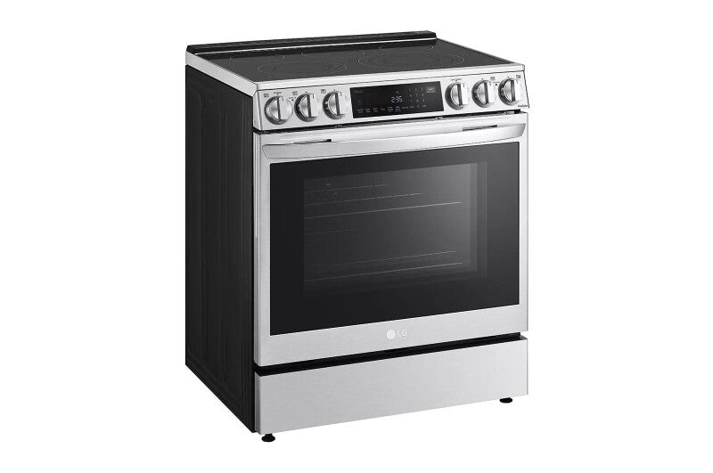 LG 6.3 cu ft. Smart wi-fi Enabled ProBake Convection® InstaView® Electric Slide-In Range with Air Fry - Print Proof Stainless Steel (LSEL6335F)