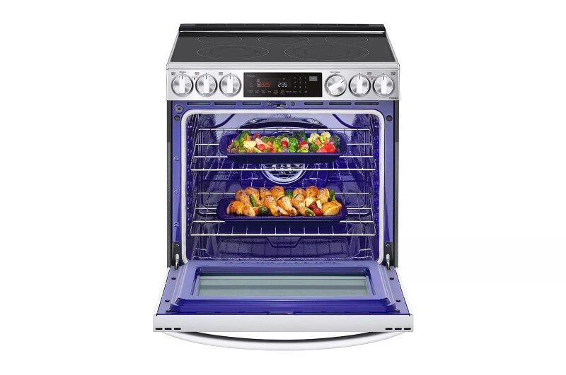 LG 6.3 cu ft. Smart wi-fi Enabled ProBake Convection® InstaView® Electric Slide-In Range with Air Fry - Print Proof Stainless Steel (LSEL6335F)