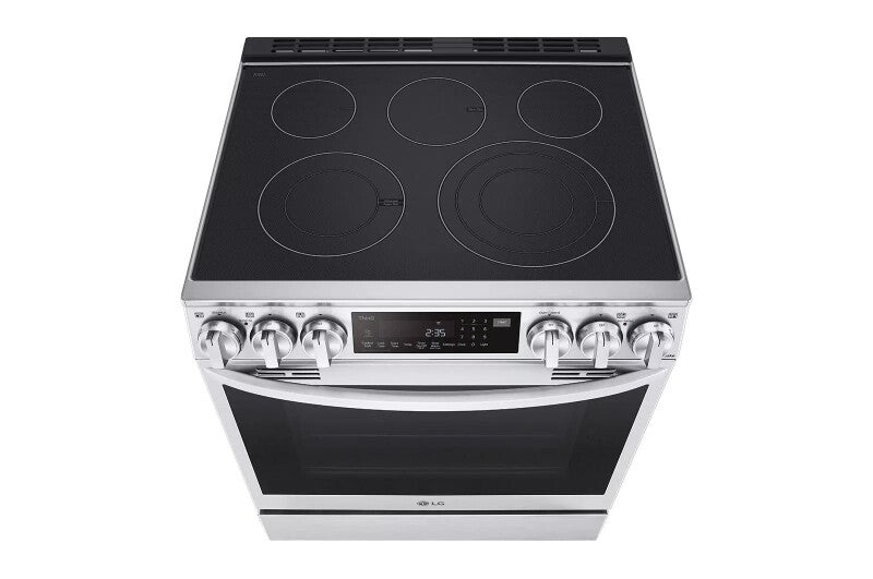 LG 6.3 cu ft. Smart wi-fi Enabled ProBake Convection® InstaView® Electric Slide-In Range with Air Fry - Print Proof Stainless Steel (LSEL6335F)