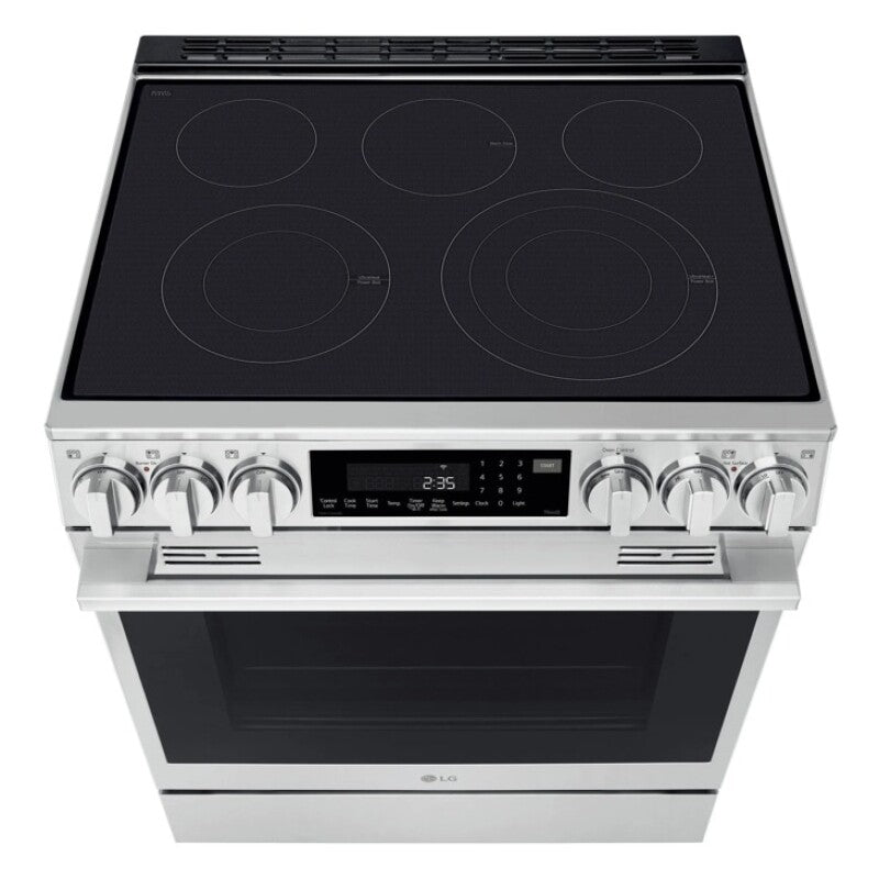 LG 6.3 Cu. Ft. Smart Electric Slide-in Range With Instaview®, Probake Convection®, And Air Fry - Print Proof Stainless Steel (LSEL6337XE)