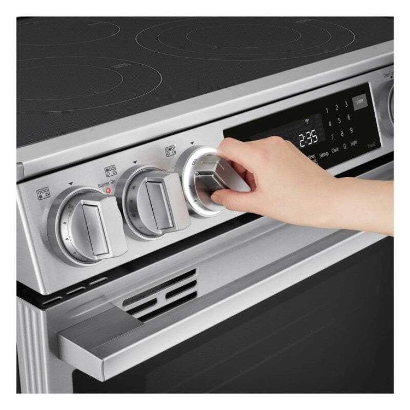 LG 6.3 Cu. Ft. Smart Electric Slide-in Range With Instaview®, Probake Convection®, And Air Fry - Print Proof Stainless Steel (LSEL6337XE)