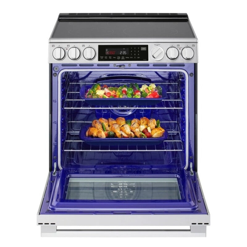 LG 6.3 Cu. Ft. Smart Electric Slide-in Range With Instaview®, Probake Convection®, And Air Fry - Print Proof Stainless Steel (LSEL6337XE)