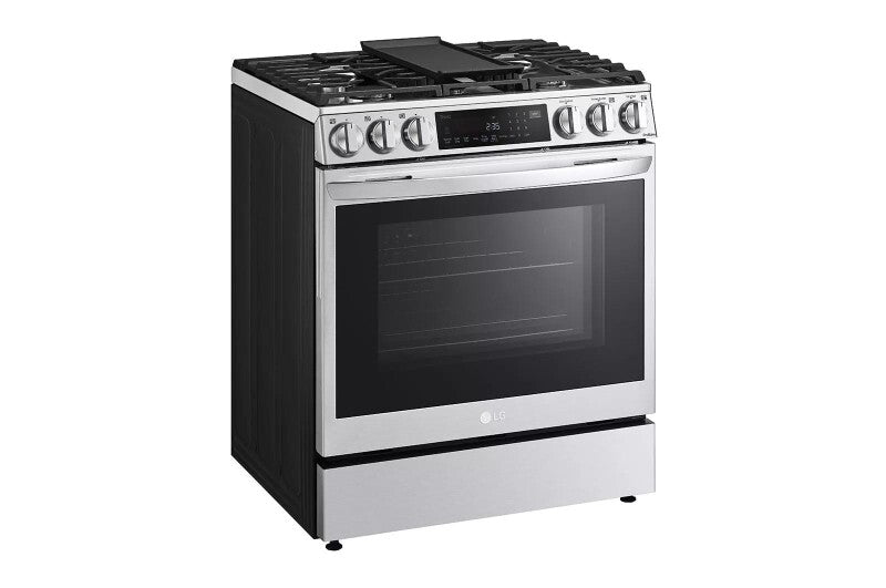 LG 6.3 Cu. Ft. Smart Wi-fi Enabled Probake Convection® Instaview® gas Slide-in Range With Air Fry - Print Proof Stainless Steel (LSGL6335F)