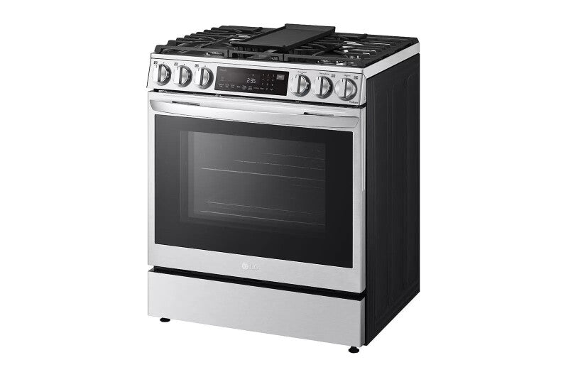 LG 6.3 cu ft. Smart wi-fi Enabled ProBake Convection® InstaView®?Gas Slide-In Range with Air Fry - Print Proof Stainless Steel (LSGL6335F)