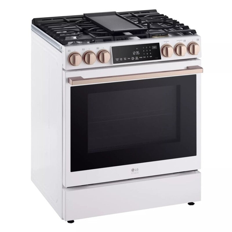 LG Studio LG STUDIO 6.3 cu. ft. InstaView® Gas Slide-in Range with ProBake Convection® and Air Fry - Essence White (LSGS6338N)
