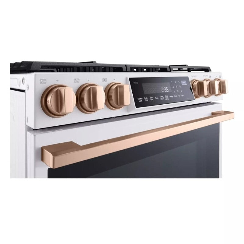 LG Studio LG STUDIO 6.3 cu. ft. InstaView® Gas Slide-in Range with ProBake Convection® and Air Fry - Essence White (LSGS6338N)